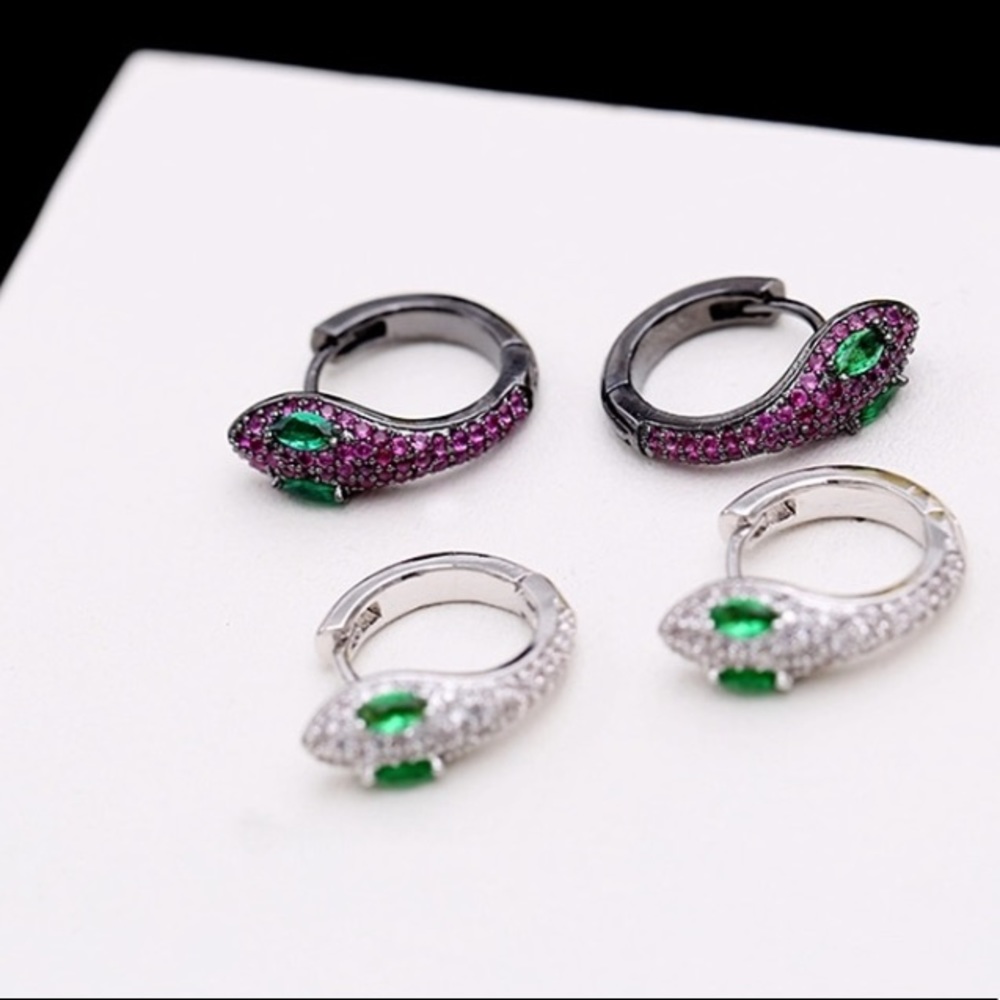 5⭐️ BESTSELLER Pave Snake Earrings - Picture 4 of 4